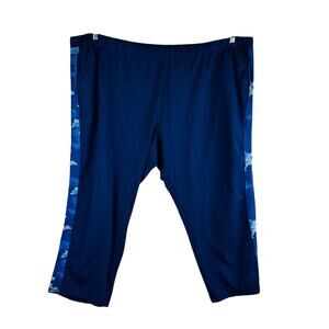 Catherines Womans 5X Plus 34/36W Pull on Pants Blue Camo Active Comfort